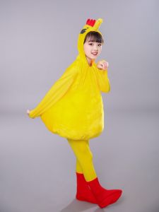 ชุดการแสดงนักเรียนวัยรุ่น ชุดนกเหลืองเล็ก เสื้อผ้าเด็กชายและเด็กหญิง ชุดนกเลี้ยง ชุดนักเรียนวัยรุ่น สีสันสดใส ผ้ากำมะหยี่ผสมคอตตอน