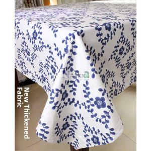 Rustic Chinese Blue Porcelain Lace Cotton Linen Tablecloth Classical Style  Tea Table Cover Rectangle Shape Home Fabric
