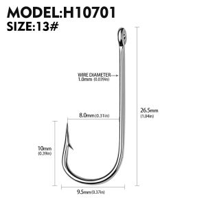 STBT  100pcs ring eye fishing hook with barbed high carbon steel long handle fishing hook boat sea fishing gear