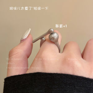 Stress Relief Interactive Wooden Fish Ring Creative Fashionable Alloy Finger Ring for Women Fresh out New Style Jewelry