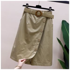 Shalldoer | Casual Women Skirted Pants Loose Waist Wide Leg Shorts