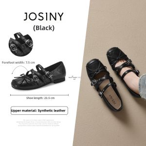 Josiny | Ballet Flats with Bow and Cross Straps