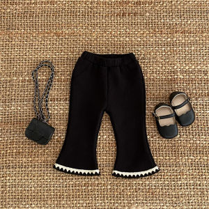 กางเกงขายาวผ้าขนแกะหนาสำหรับเด็กผู้หญิง ทรงหลวม ทรงขากระบอก ทรงเข้ารูป สไตล์เกาหลี สำหรับเด็กผู้หญิง เสื้อผ้าเด็กผู้หญิง