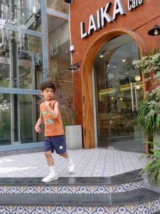 Đồ bộ ba lỗ bé trai Bigfox Miss Meow size đại mặc nhà mùa hè phong cách Hàn Quốc in Khủng Long cỡ 3-11 tuổi 30kg 40kg