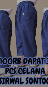 100rb Dapat 3pcs Celana Sirwal Sontog 3\4 Celana Cingkrang Celana Pangsi Celana Komprang