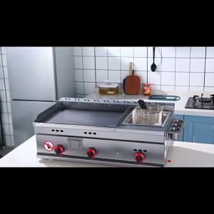 Multi-function Deep fryer Gas type for kitchen Stainless steel burger griddle pan machine Commercial