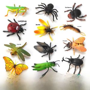 Childrens Plastic Simulation Animal Model Toy Set Insects Spiders Butterflies Bees Centipedes Ants Large And Small Ornaments