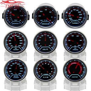 เครื่องวัดความเร็วเทอร์โบสำหรับรถยนต์2 "52มม. PSI หน้าปัดบูสเตอร์ไอเสียอุณหภูมิน้ำอุณหภูมิน้ำมันความดันอากาศอัตราส่วนแรงดันน้ำมันเชื้อเพลิงสำหรับรถ12V