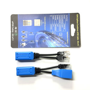Bộ Chia Tín Hiệu Cáp uPOE RJ45 Cho Hai Camera POE Sử Dụng Một Cáp Mạng Bộ Chuyển Đổi POE Thụ Động Màu Xanh Dương Phụ Kiện Camera IP
