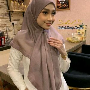 Schals Premium Knitted Square Hijab Orkid(Non Glitter) Tudung Bawal Shawl Bidang 46