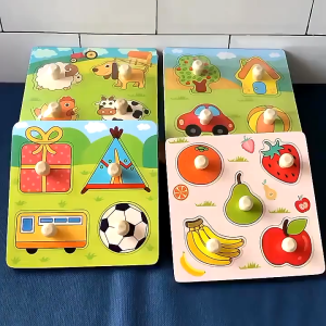 Wooden Cognition Educational Jigsaw Puzzles Montessori Baby Early Learning Scratching Jigsaw Toys Children Day Gift