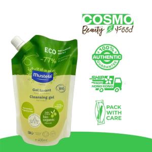 Mustela Organic Cleansing Gel Eco-Refill - Fragrance-Free 400ml [97% of natural Ingredients]