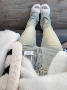 High Waist Slim Fit Jeans Womens Spring Long Pants High Elasticity Light Yellow Mud Dye Micro Flared Denim Pants for Tall Women