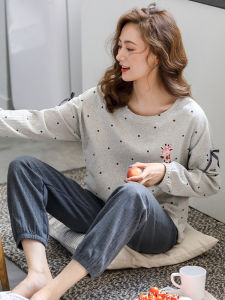 JIALEFEN | Cotton Long Sleeve Loungewear Set for Casual and Outdoor Wear