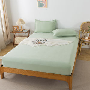 Antibacterial Washed Cotton Single Piece Bed Canopy Maternity And Infants Grade Protection Anti-Slip Mattress Protector Cover