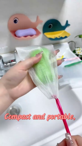 Facial Foam Net Soap Bubble Maker Foaming Mesh Face Wash Cleansing Net Soft Exfoliating Tool Jaring Buih 起泡网