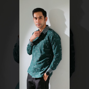 Batik Handara - Garvi Hijau Kemeja Pria Furing Erro