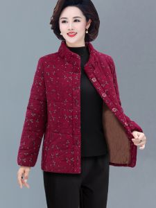 Áo Bông Nguyên Chất Lót Lông Dày Dặn Mẫu Ngắn Bà Xã Bà Nội Người Già Mẹ Người Mẹ Trung Niên Người Già Mùa Đông Cho Nữ Áo Bông Áo Khoác Bông Hoa