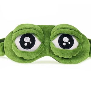 3D Sad Frog Sleep Mask Natural Sleeping Eyeshade Cover Soft Portable Eye Patch Blindfold Travel Cover for Men And Women