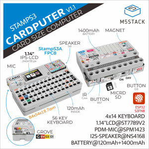 M5stack Official M5Stack Cardputer V1.1 Portable Computer M5StampS3A Devlopment Board 1.14 Inch Screen 56 Key Keyboard Card