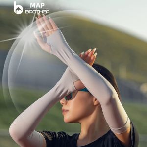 UV Chống Nắng Làm Mát Tay Tay M3050 Bằng Bản Đồ Anh Trai Nylon Thoáng Khí Spandex Ấm Hơn Cho Chạy Golf Đi Xe Đạp & Lái Xe