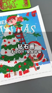 กรอบรูปคริสตัล ครอสสติสคริสตัล ซานตาคลอส กรอบรูป DIY สำหรับตกแต่งเทศกาลคริสต์มาส