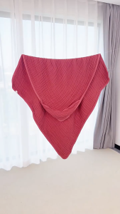 Babymommy👶【6 Layer Baby Cotton Hooded Towel】Sleep Blanket Bath Kids Towel MUJI Color Toddler Tuala Bayi Bertudung 婴儿带帽浴巾