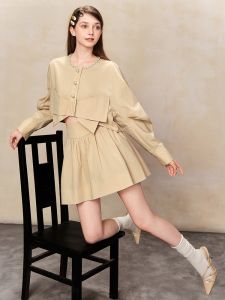 TAMMY TANGS | TAMMY TANGS Sugar Power High Waist A-Line Short Skirt Womens Puffy City Commute Style Cotton Nylon Spandex Zipper Closure Skirt