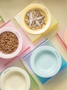 Durable Ceramic Flying Saucer Cat Bowl Pet Bowl Wet Food Dog Bowl Practical Aesthetic Design Universal Pet Feeding Bowl