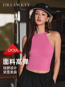 DK Sports Vest Women Quick Dry Yoga Fitness Training Suit Shock Absorption Gathered Anti-Sagging Strap Running Backless Top