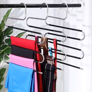 BATHI Gantungan Panjang Lipat Hijab Celana Handuk Scarf 5 Susun Alumunium Anti Karat Serbaguna SSC210