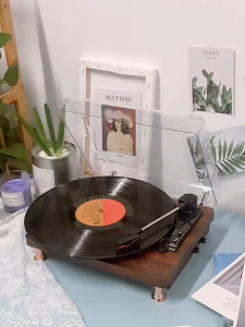 HOL Phonograph Professional Vinyl Record with Speaker and Bluetooth 5.0 Vintage Wood LP Gramophone 33 45 78 RPM Christmas Gift