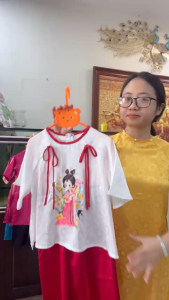 Bộ Bà Ba Mỹ Nhân Cho Bé Gái Chất Gấm Sét Quần Áo Tay Lỡ Mặc Tết 2026 Mẹ và Bé Gấm Lụa Có Nơ Bigsize BB03 - BEEKIDS