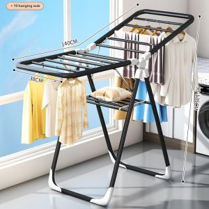 Foldable Wing-Type Simple Baby Clothes Drying Rack Stainless Steel
