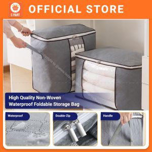 Foldable Storage Box Large Capacity Premium Organiser Waterproof Non-Woven Oxford Bag Organizer Kotak Besar 大容量收纳盒