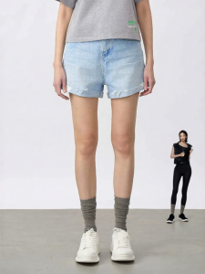 S·DEER | Quần Short Jean Rách Cao Waisted Có túi