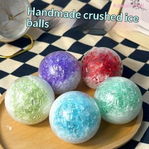 EELHOE | [DO]1Pcs Crushed Ice Texture Squeeze Stress Ball Stress Relief Toys Slow Rising Ice Cracked Crystal Ball Fidget Toy[DO]