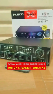 Power Amplifier Bluetooth Fleco A-501BT 600W | Audio Penguat Suara Extra Bass & Treble | Ampli Mini FLECO A-501BT Bluetooth Karaoke + Mp3 player + FM Radio | Gallery Audio