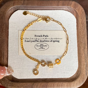 Classic LuLuTong Roman Titanium Steel Bracelet Gold Color Womens Fashion Jewelry Premium Quality Lightweight Exquisite