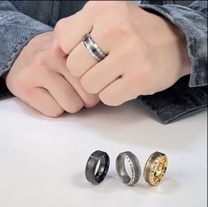 Kemstone Stainless Steel Celtic Knot Ring Mens Antique Silver Gold Plated Black Rings Vintage Jewelry