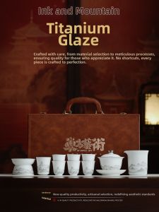 JIXIANSHENG | High-end Gift Tea Set Ti-ceramic Ink Landscape