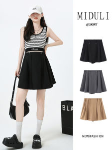 Summer Thin Ice Silk A-Line Midi Skirt Maternity Outerwear Short Skirt No Belly Support Umbrella Skirt Regular Length Pure Color