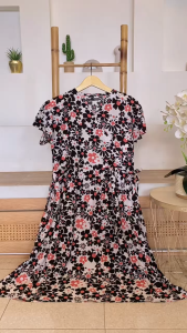 Daster Kimono Kancing Tali Samping Busui Bumil Motif LD 110cm