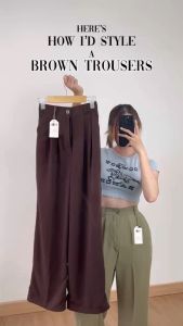 Celana Loose Pants Trousers Wanita - Celana Anti Kusut - Kulot Crinkle Highwaist