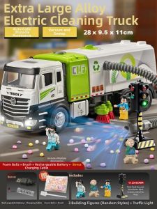Large Metal Electric Trash Truck Sweeper Toy