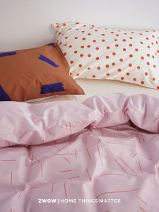 New Zwow2025 Cotton Digital Printing Polka Dot Bedding Set Four-Piece Durable Active Printing Cotton Skin-Friendly for Everyone