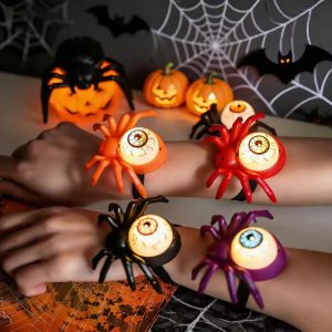 Spider Eye Light Up Wrist Accessory with Elastic Band for Halloween Costume Escape Room Haunted House Night Decor