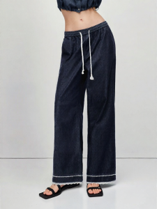 Semir | Quần Jeans Chân Rộng Có Hoa Văn Ren Mát Mẻ