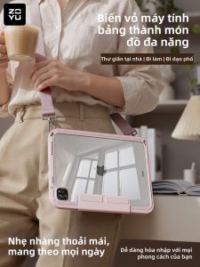 Zoyu | Detachable Crossbody Strap Anti-Shock Transparent iPad Case