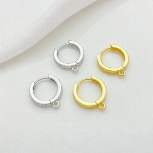 High Color Retention 18K Gold Plated DIY Handmade Earrings Ear Cuffs round Ear Studs Jewelry Material Accessories